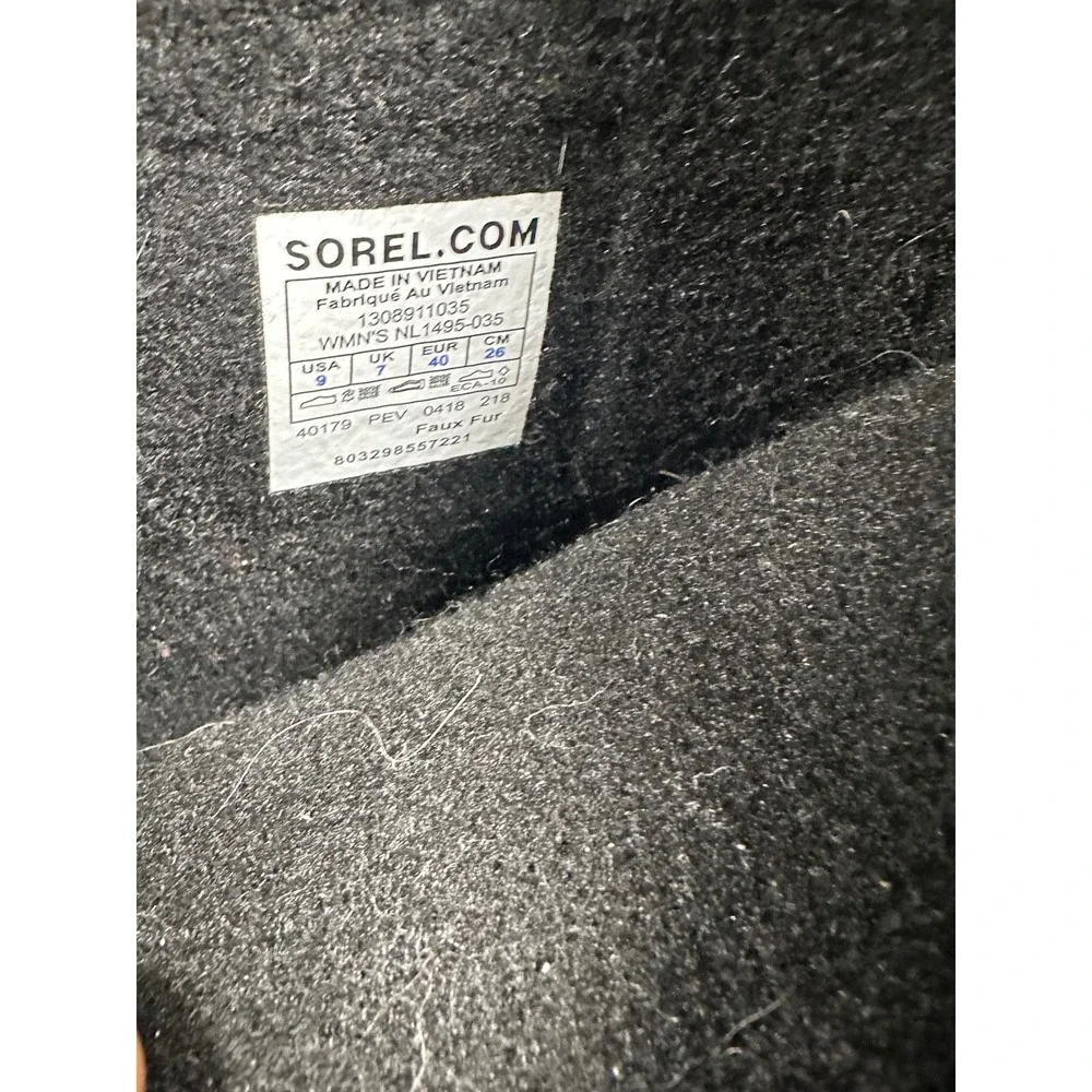 Sorel Winter Carnival Womens 9 Waterproof Snow Boots Gray Black NL1495-035